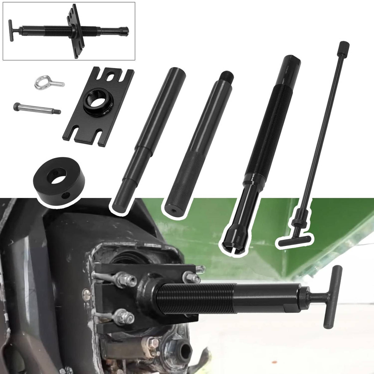 Solidspare BLK Gimbal Bearing Puller + Alignment Tool For Mercruiser Alpha Bravo MR OMC