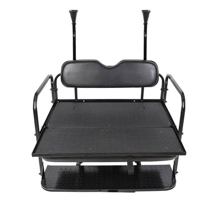 Solidspare Golf Cart Flip Rear Back Seat Kit Black For Club Car Precedent Tempo Onward 04+