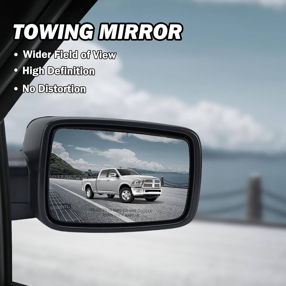 Solidspare For 2013-19 Dodge Ram 1500 Chrome Power Folding Heated Right Mirror & LED Signal