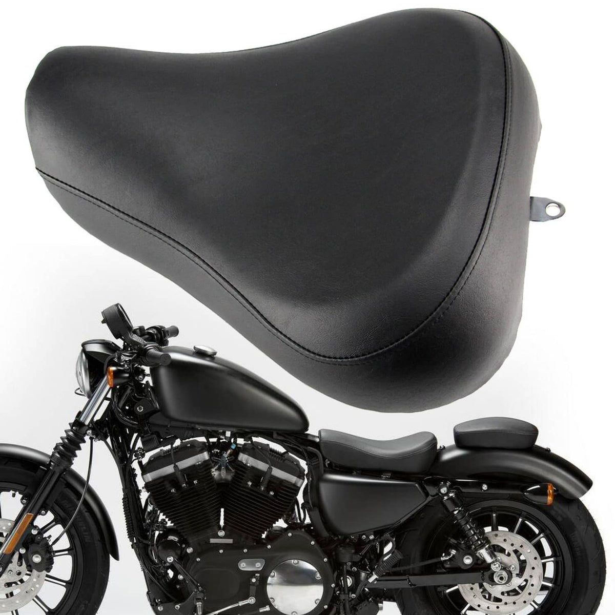 Solidspare Smooth Driver Rider Solo Seat For Harley Sportster XL 1200 883 1983-2003 2000