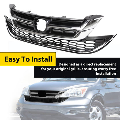 Solid Spare FOR HONDA CRV CR-V 2010 2011 FRONT BUMPER UPPER & LOWER GRILL GRILLE ABS CHROME