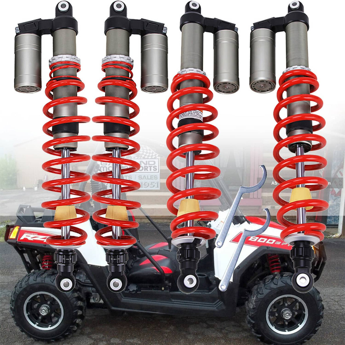 Solidspare For 2009-2014 Polaris RZR S 800 EFI Stage 5 Front + Rear Air Shocks Absorbers