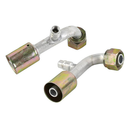 Solidspare AC Fitting Set #8 and #10 Female Oring Beadlock 90 Degree & R134a pressure valve
