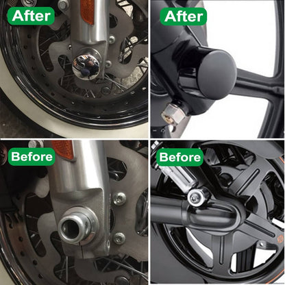 Solidspare Black Front Axle Cap Nut Covers For Harley Street Glide Road King Softail Dyna