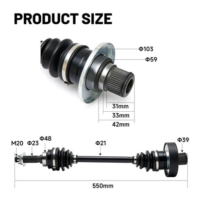 Solidspare Rear Left & Right CV Axle Shaft w/ Bearing For Suzuki King Quad 450 500 700 750