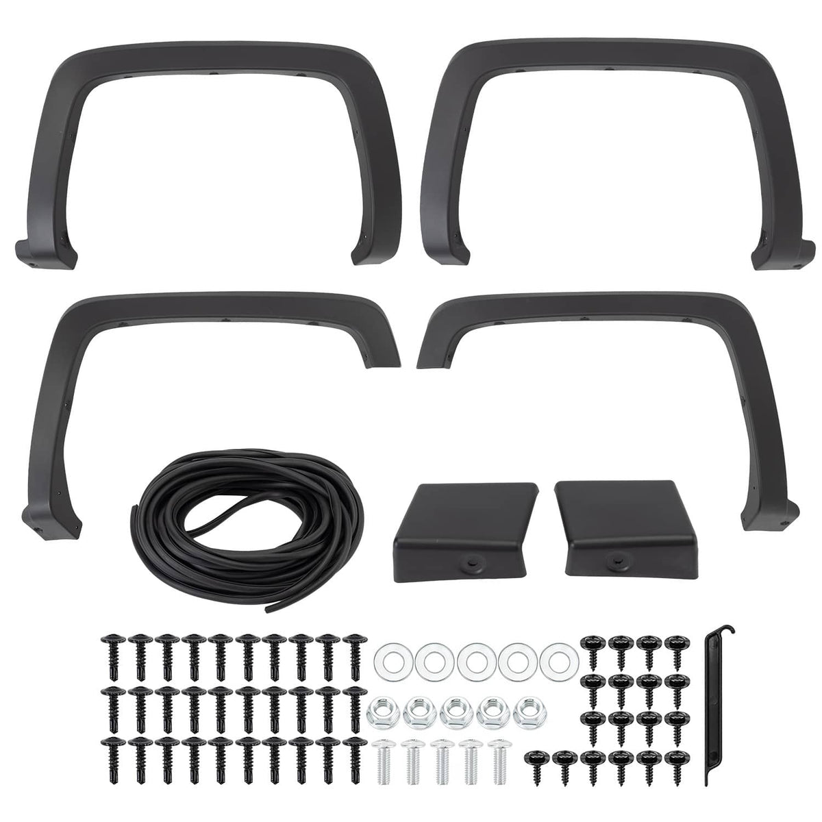 Solidspare Front & Rear Fender Flares Kit For Chevrolet Silverado 2500HD 3500HD 2015-2019