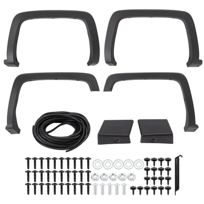 Solidspare Front & Rear Fender Flares Kit For Chevrolet Silverado 2500HD 3500HD 2015-2019