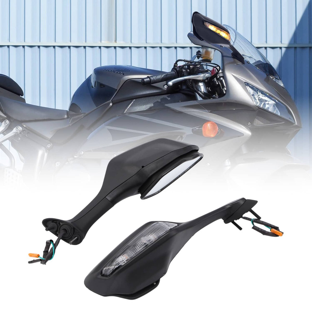 Solidspare Rear Left Right LED Turn Signal Mirrors Fit For Honda CBR1000RR 2017-2024 2025