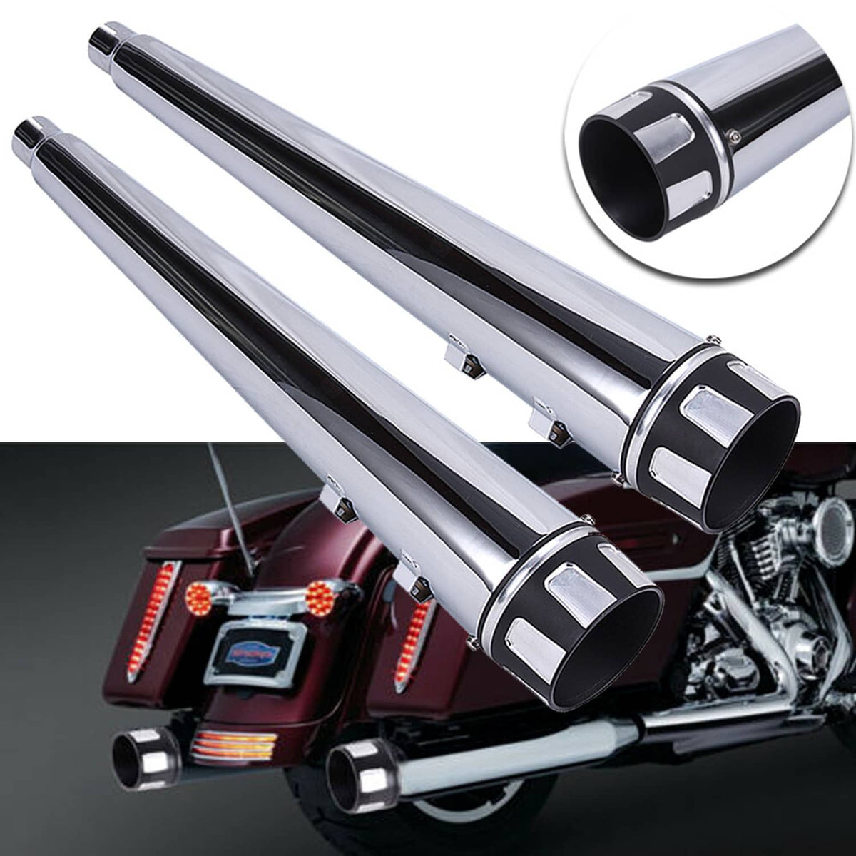 Solidspare For Harley Electra Glide / Road Glide / Street Glide 1995-2016 DNA Exhaust Pipes