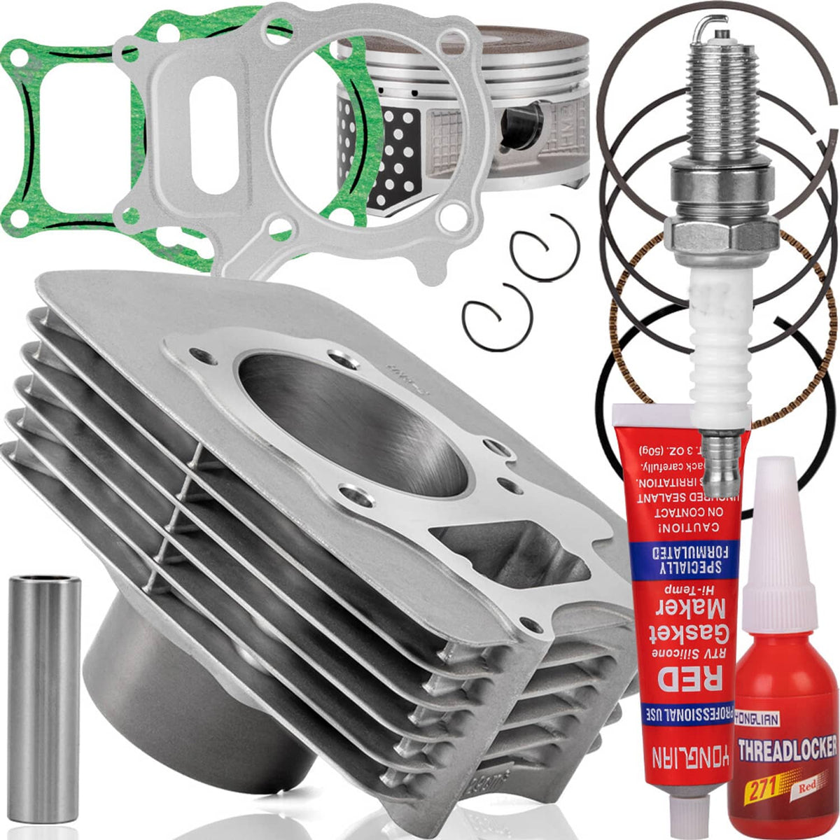 Solidspare 74mm Big Bore Cylinder Piston Top End Kit Fits For Honda TRX250EX 2001-2008 New