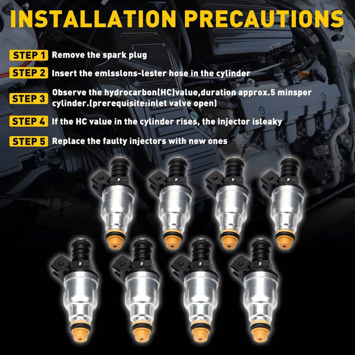 Solidspare 8pcs 42lb 440cc Fuel Injectors for Chevrolet Camaro Corvette Impala 0280150558