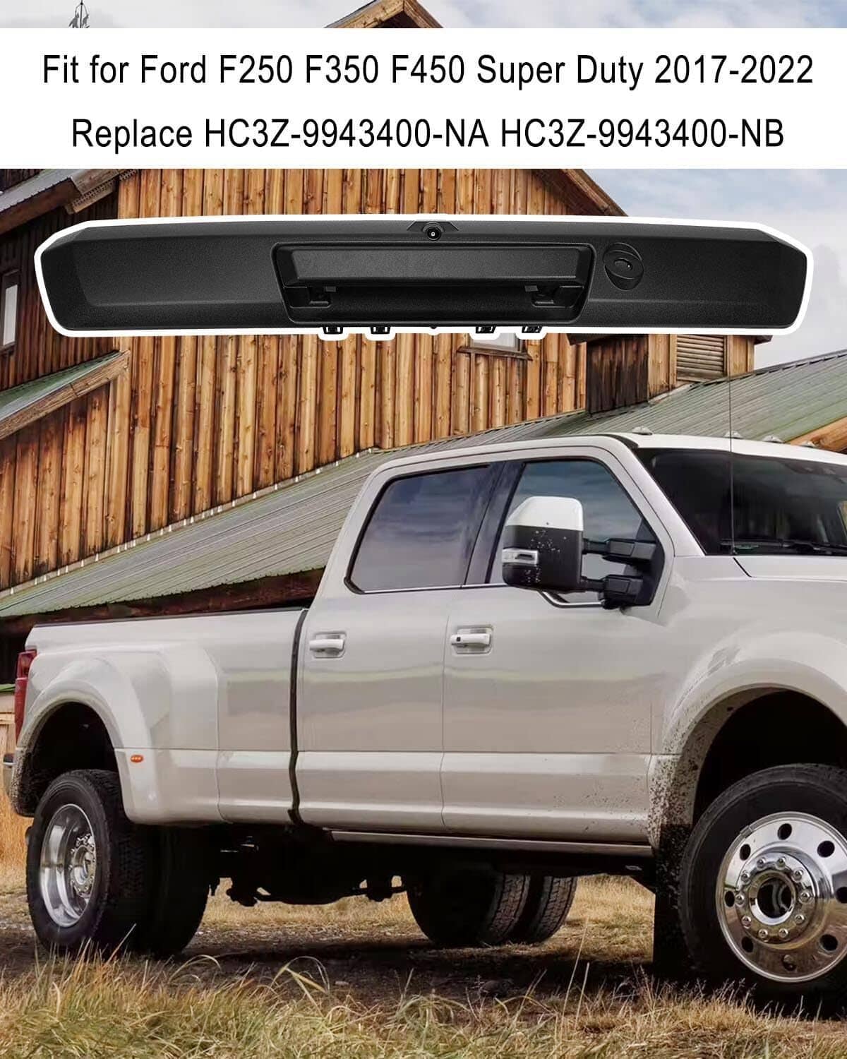 Solidspare Tailgate Handle w/ Rear View Backup Camera Fit for 2017-2022 Ford Super Duty