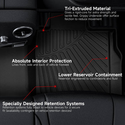 Solidspare Front Rear Floor Mats Liners For 2022-2026 Toyota Tundra Crew Max Cab TPE Rubber