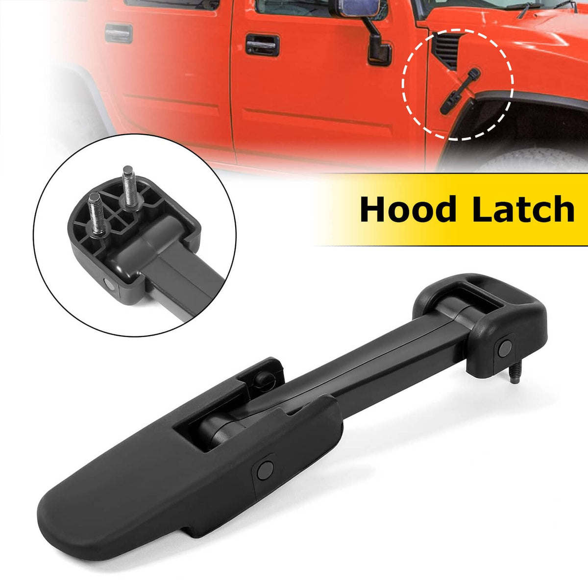 Solid Spare #15097841 Black Hood Latch For Hummer H2 2003-2009 Chevy Kodiak GMC TopKick