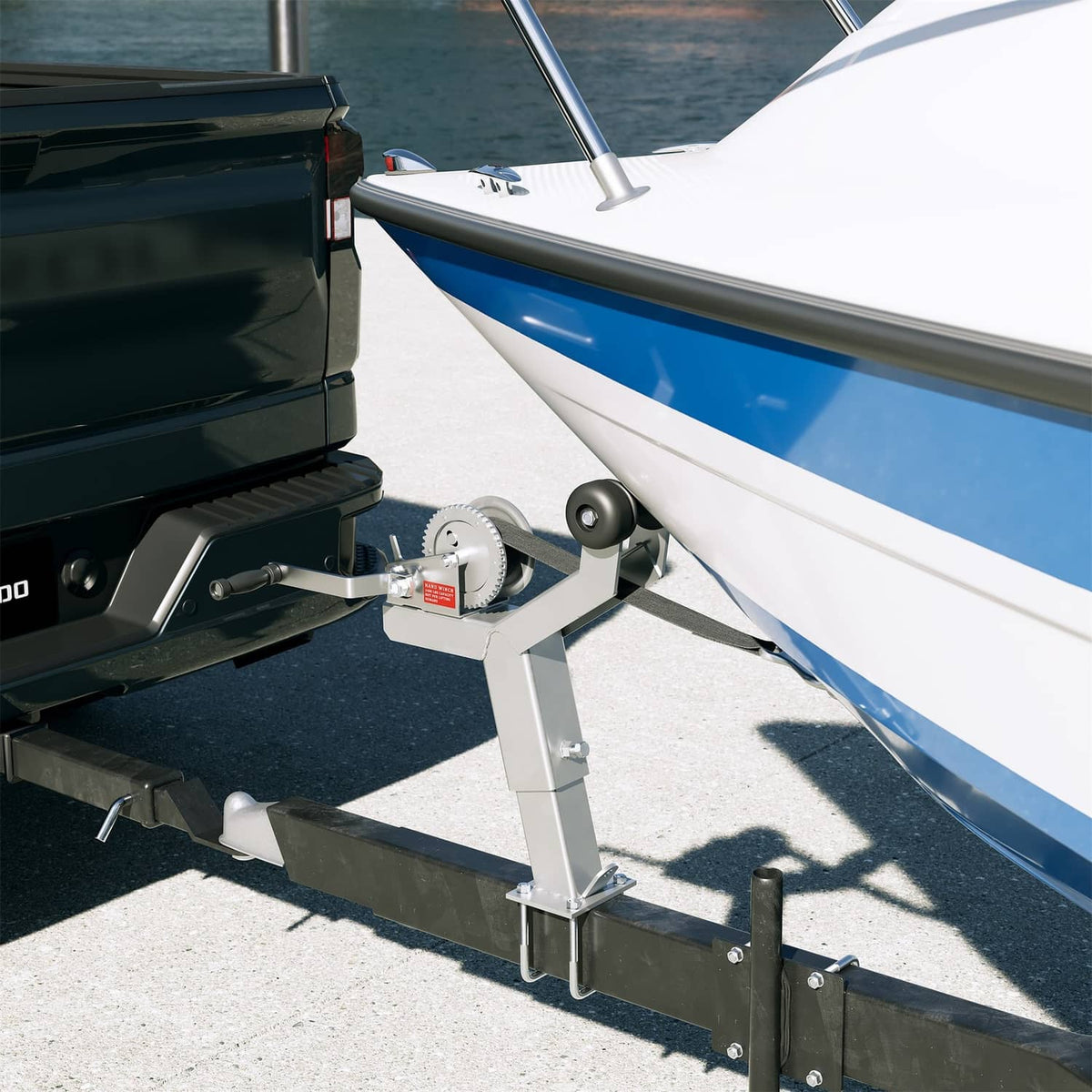 Solidspare Adjustable Winch Stand Winch Post W/ 1400lbs Winch Roller For Boat Trailers