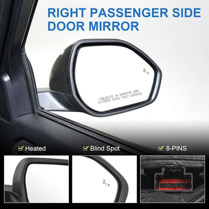 Solidspare Passenger Side Mirror For 2020-2023 Ford Explorer Manual Folding Power Heated