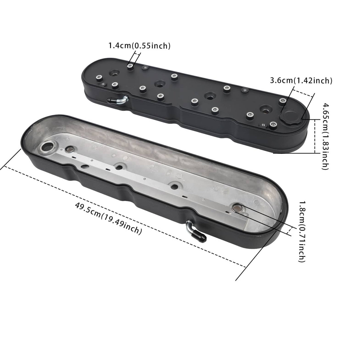 Solidspare Aluminum Valve Covers with Coil Mounts w/Covers for Chevy LS LS1 LS2 LS3 LS6 LS7