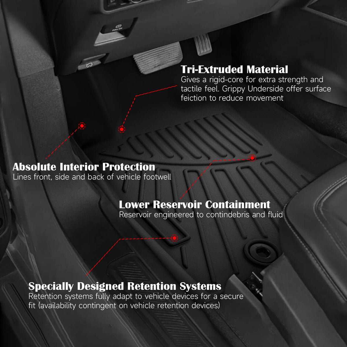 Solidspare Front and Rear Floor Mats Fit for 2024-2025 Subaru Crosstrek All Weather 1st&2nd