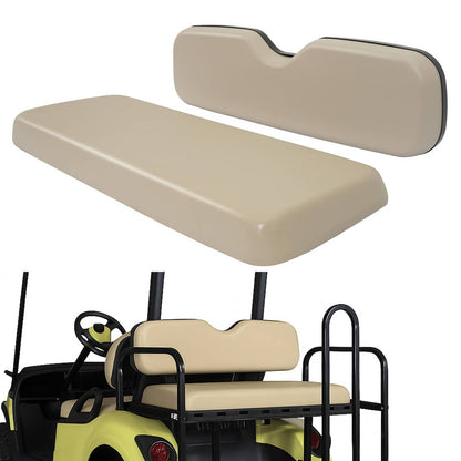 Solidspare Rear Tan Golf Cart Seat Bottom Back Cushion For EZGO TXT,RXV,ST,ST Sport,Valor