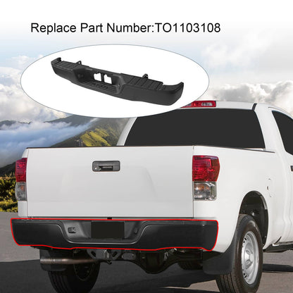 Solidspare Steel Rear Step Bumper Assembly For 2007-2013 Toyota Tundra W/O Park Holes Black