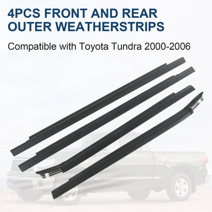 Solidspare Window Moulding Weatherstrip Seal Belt 4× For Toyota Tundra Double Cab 2000-2006