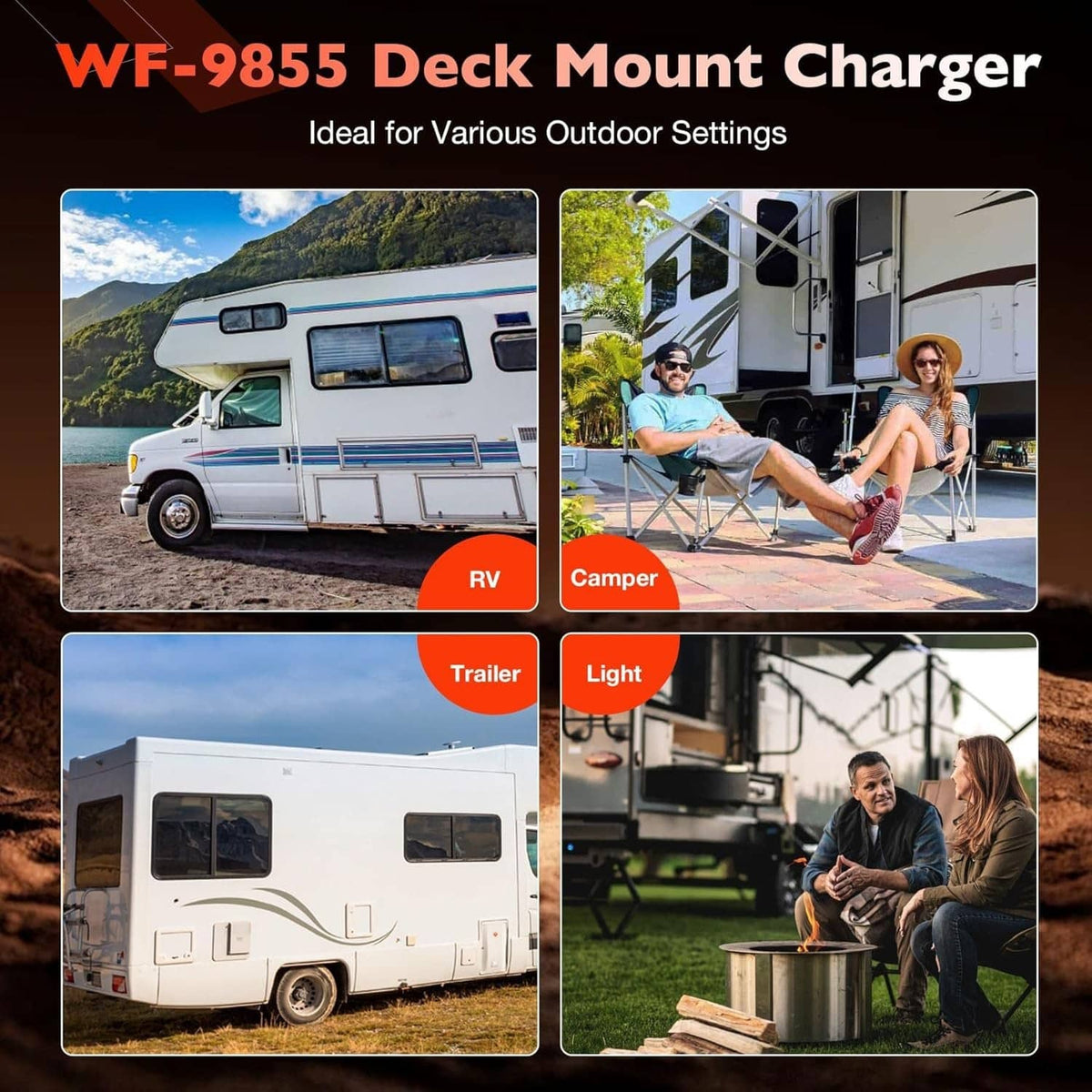 Solidspare WF-9855 RV Converter 55 Amp Deck Power Converter Charger RV Trailer Camper 12V