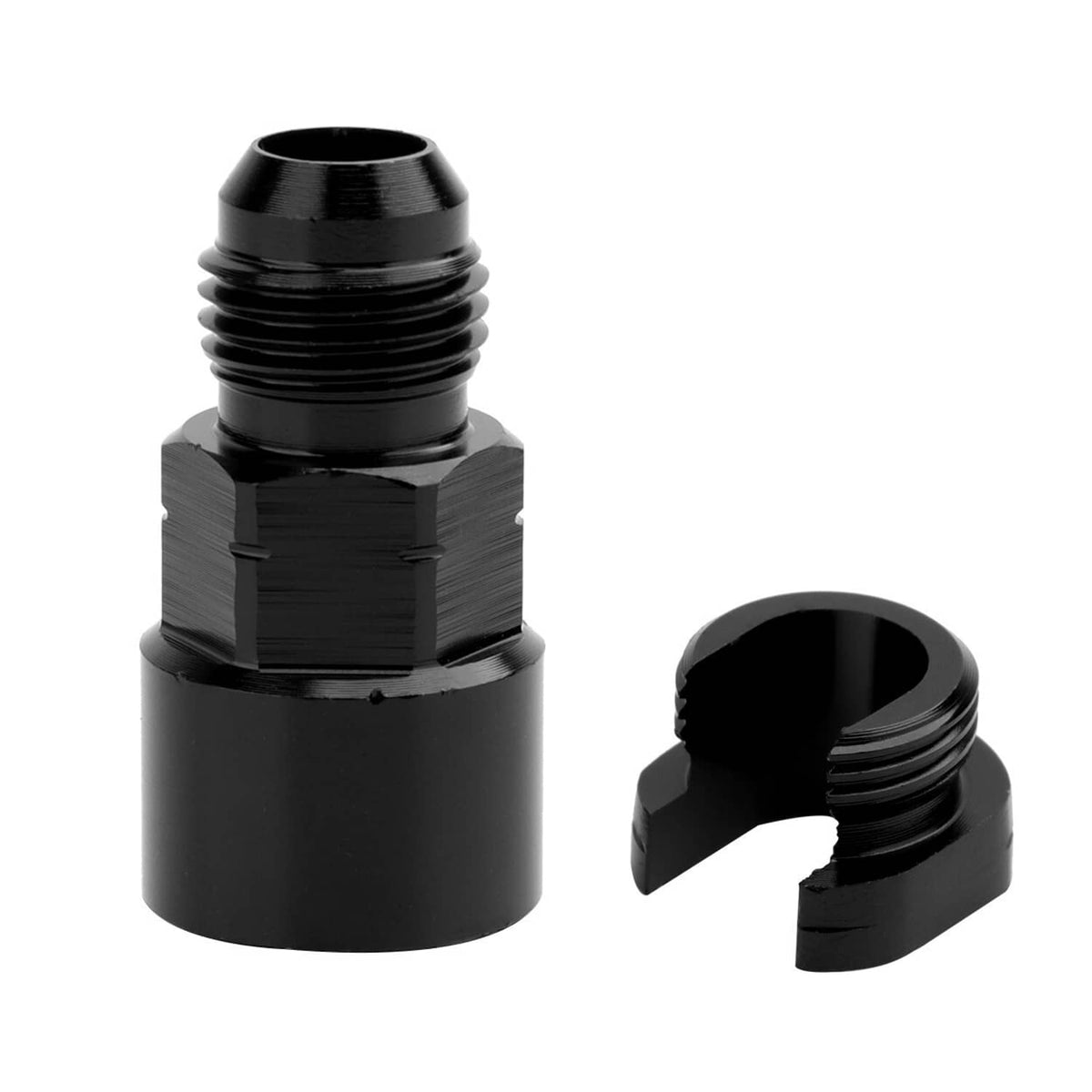 Solidspare Black 8 AN Fuel Adapter Fitting to 3/8 GM Quick Connect LS W/ Thread Female