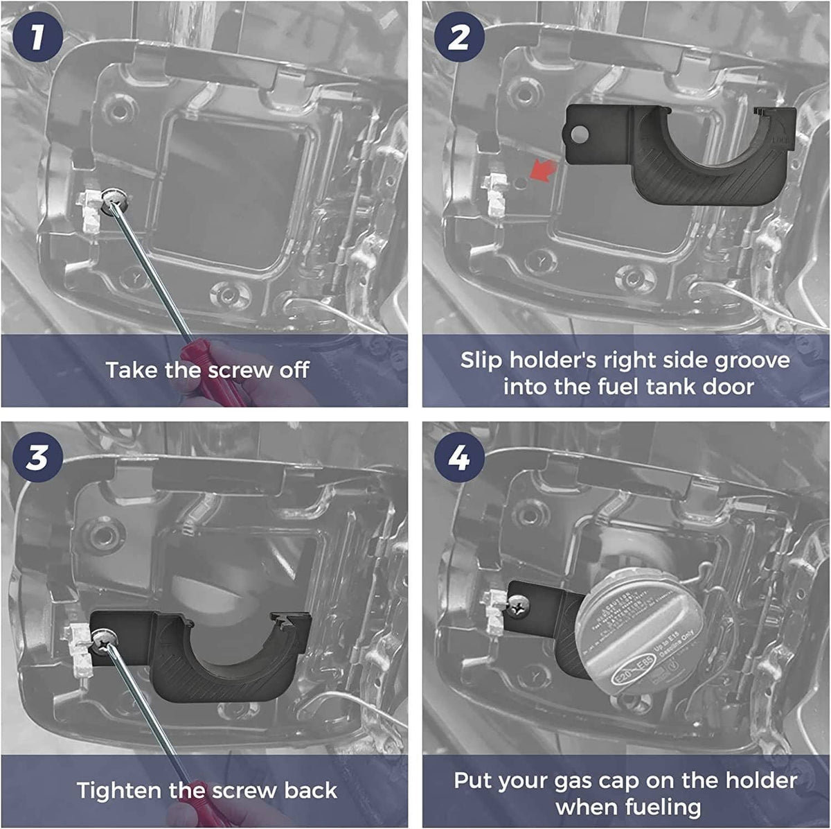 Solidspare Gas Cap Holder Trim Plastic For 2016-2020 2021 2022 2023 Toyota Tacoma 3rd Gen
