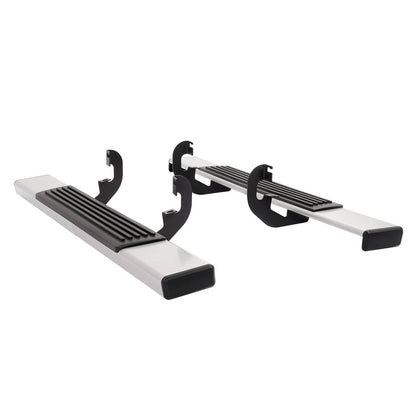 Solid Spare Side Step Bar Running Boards Silver+Black For 19-25 Silverado Sierra Regular Cab