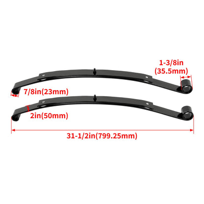 Solidspare Heavy Duty Golf Cart Rear Leaf Spring Kit (2 Leaf ) For EZGO RXV 2008+, Set of 2