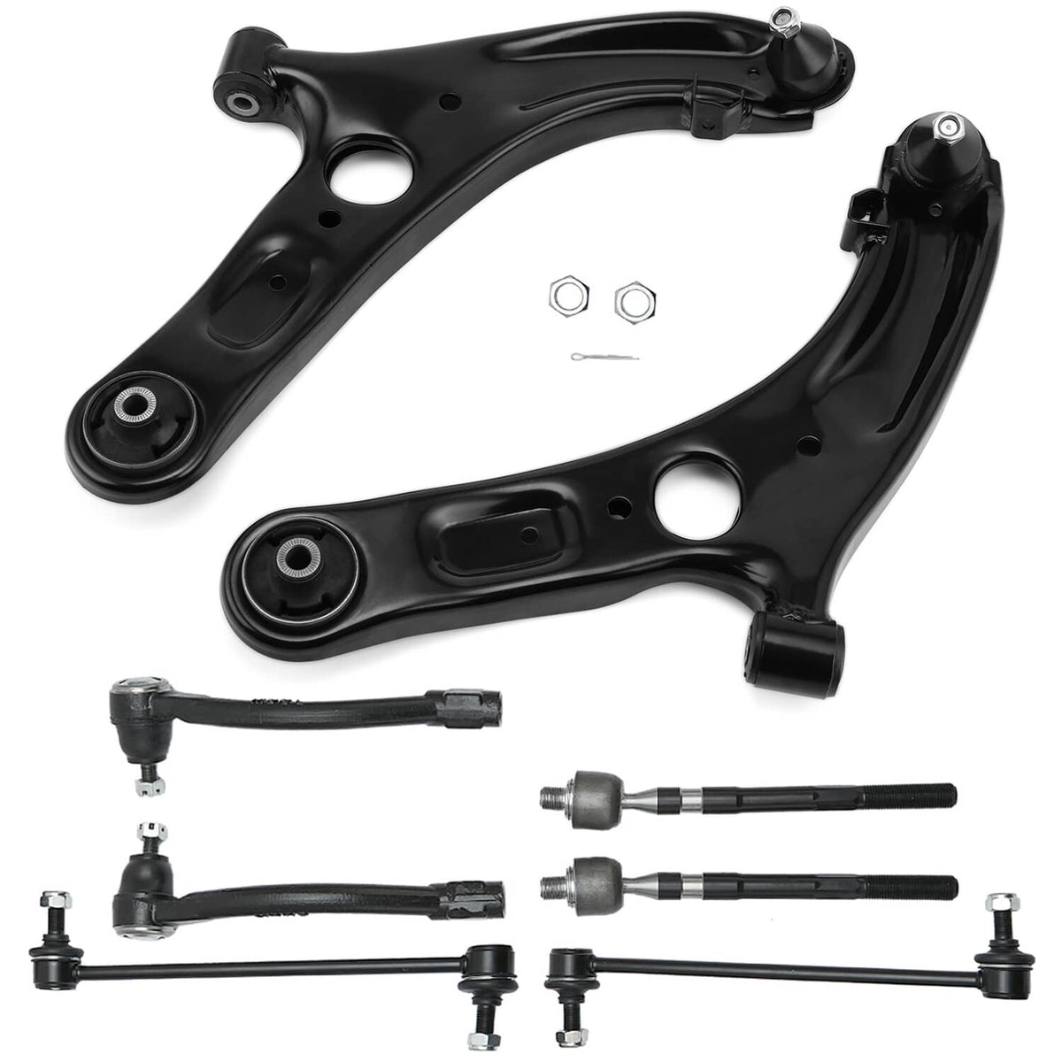 Solidspare For Hyundai Elantra Veloster Front Lower Control Arms w/ Ball Joints Tie Rod Kit
