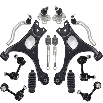 Solidspare 14Pcs Lower Control Arms & Ball Joint Sway Bar Tie Rod For 2006-2011 Honda Civic
