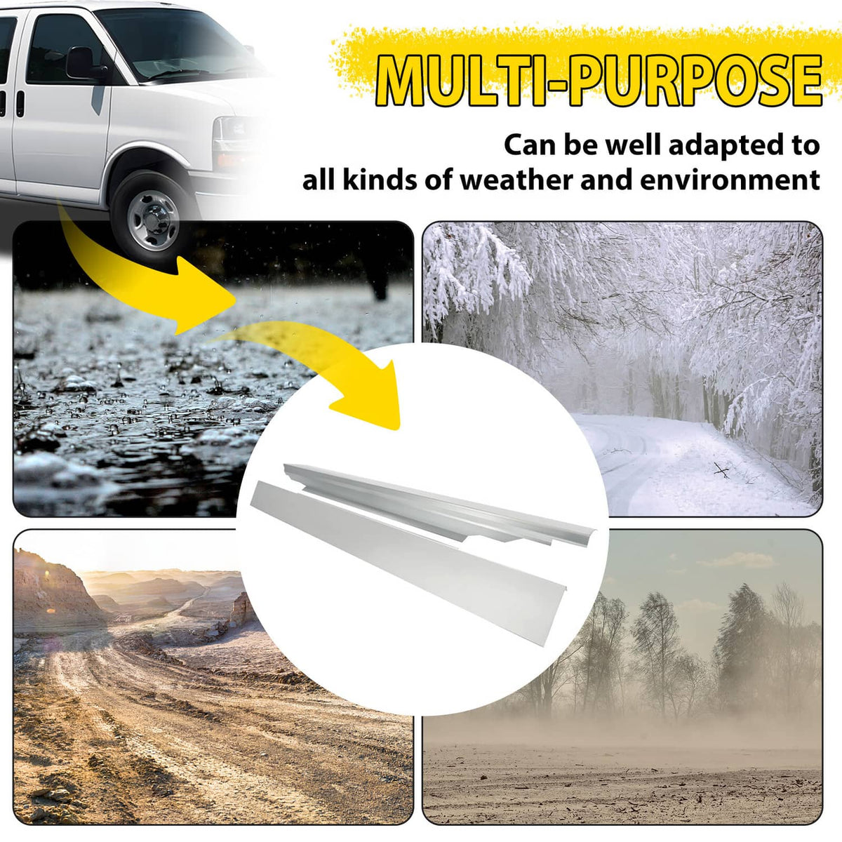 Solid Spare For Chevy Express GMC Savana 1996-2014 Front Door Outer Rocker Panel Left Right