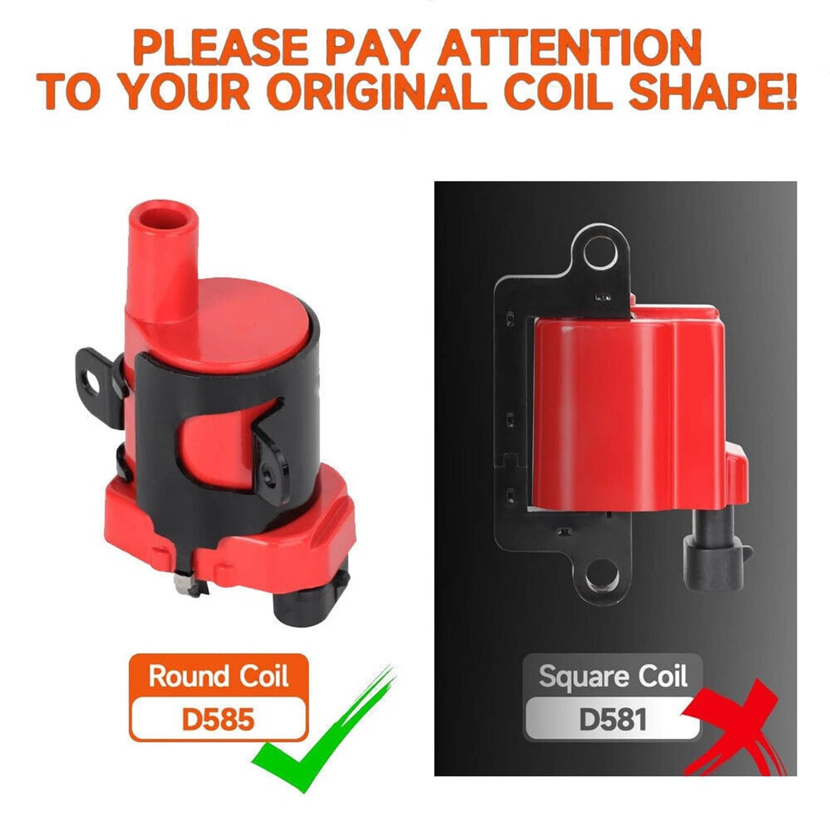 Solidspare 8Pcs Round Ignition Coil & Wires For Chevy Silverado GMC LS1 LS3 4.8L 5.3L 6.0L