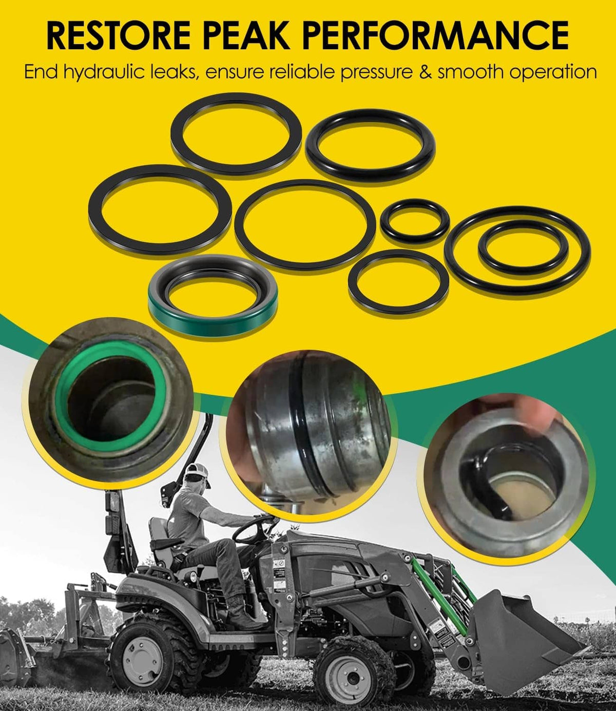 Solid Spare AM36221 Stabilizer Cylinder Seal Kit For John Deere Utility Blade Lift 365 375