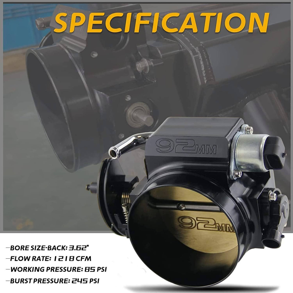 Solidspare 92MM Black Throttle body+TPS IAC+Bracket For Chevy GM Gen III LSX LS LS1 LS2 LS7