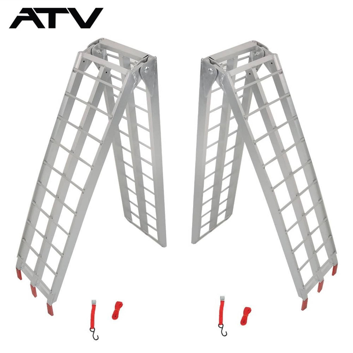 Solidspare Fit For Pickup Trucks Bed 2 × Aluminum Ramp 1500 LBS Foldable Loading Ramps