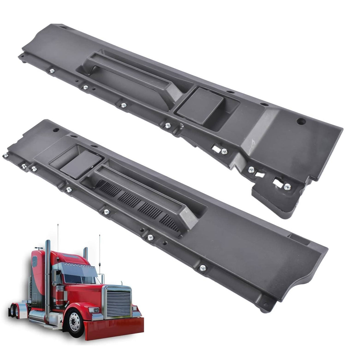 Solidspare 2Pcs New Front Interior Door Handles L&R Black for Freightliner FLD120 FLD120SD