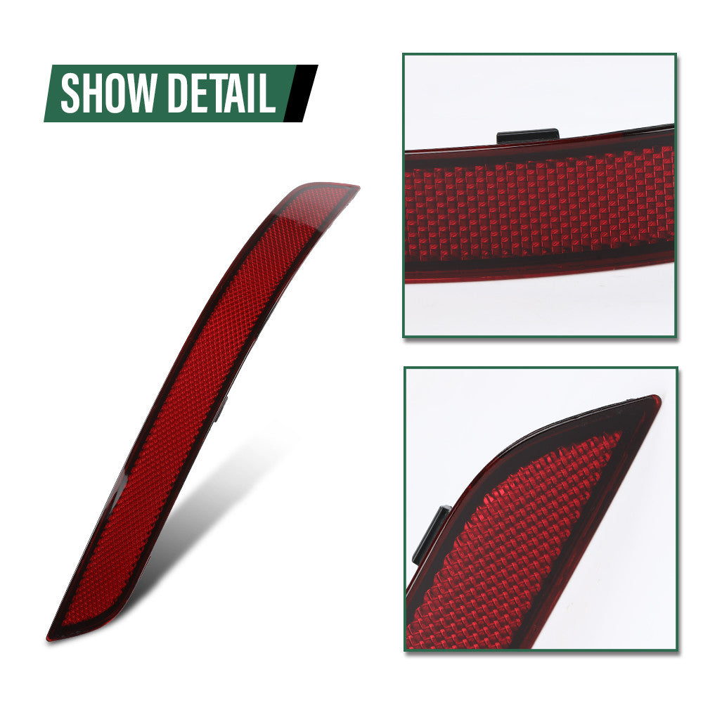 Solid Spare Fit For 2013-2015 Mercedes-Benz GLK300 GLK350 Rear Bumper Reflector Left+Right