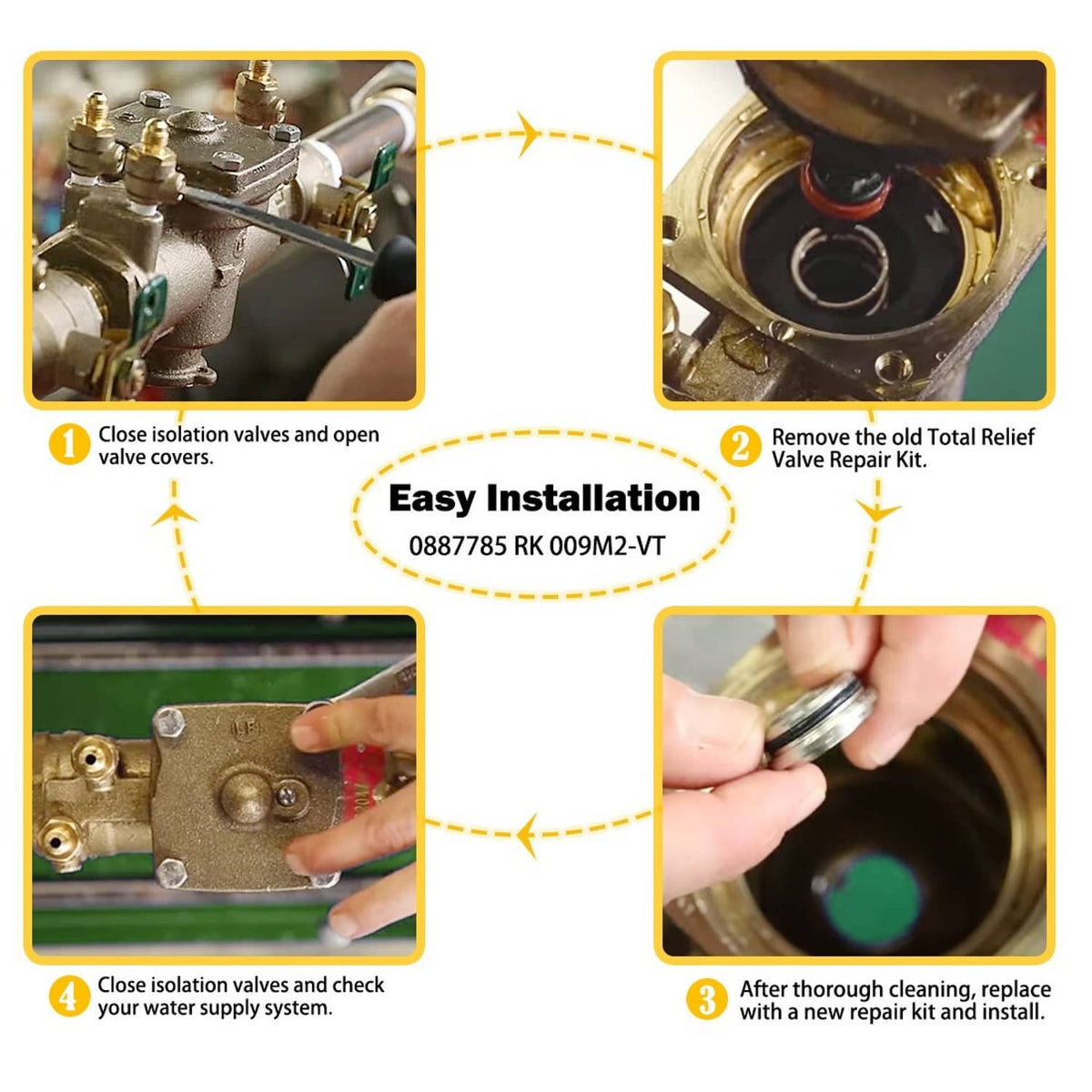 Solidspare 1" 0887785 Total Relief Valve Repair Kit Replaces for Watts 0887785 RK 009M2 VT