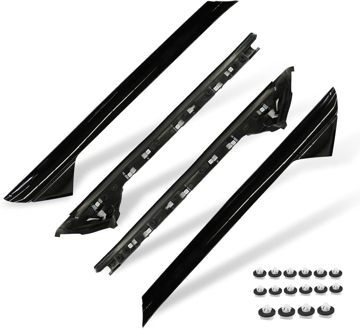 Solidspare Set For 2011-2019 Ford Explorer Left Right Side Windshield A-Pillar Molding Trim