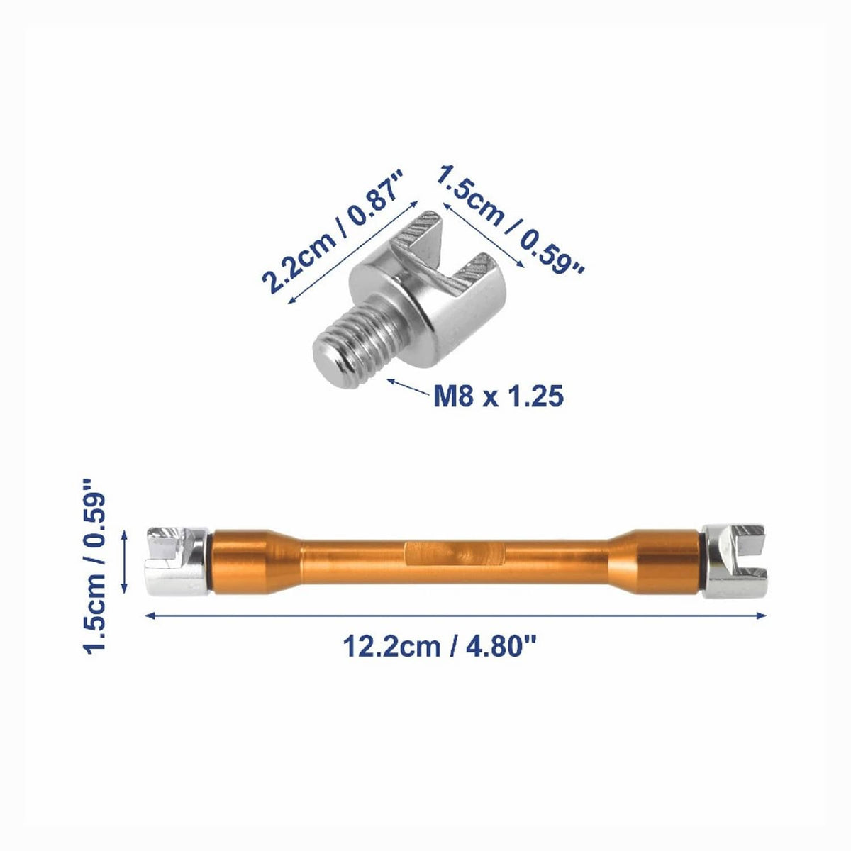 Solid Spare Universal Motorcycle Wheel Spoke Wrench CNC Kit Repair Tool Gold Tone 5.0-6.8