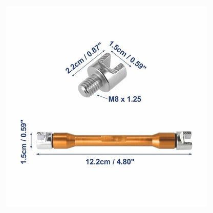 Solid Spare Universal Motorcycle Wheel Spoke Wrench CNC Kit Repair Tool Gold Tone 5.0-6.8