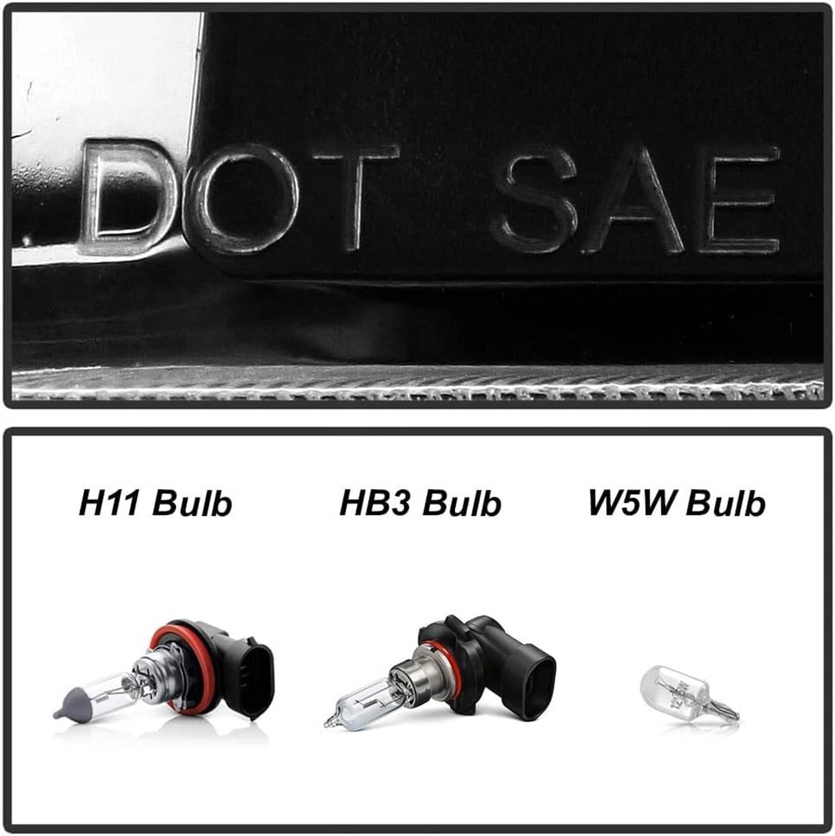 Solidspare For 2021 2022 2023 Ford F150 Halogen Black Headlights Headlamps Pair Left+Right