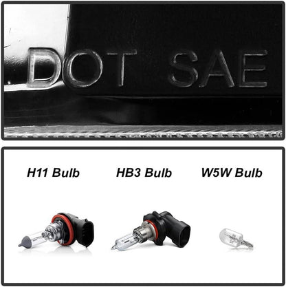 Solidspare For 2021 2022 2023 Ford F150 Halogen Black Headlights Headlamps Pair Left+Right