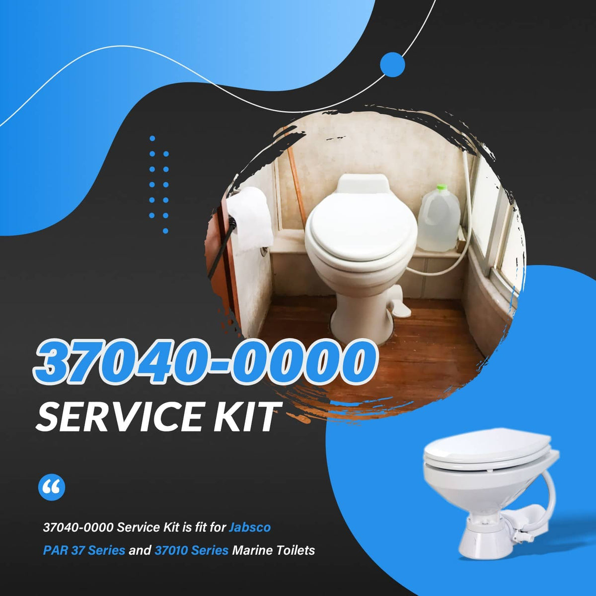 Solidspare Replace for Jabsco 37040-0000 Marine Toilet Service Kit Fit for Jabsco 37010 Ser
