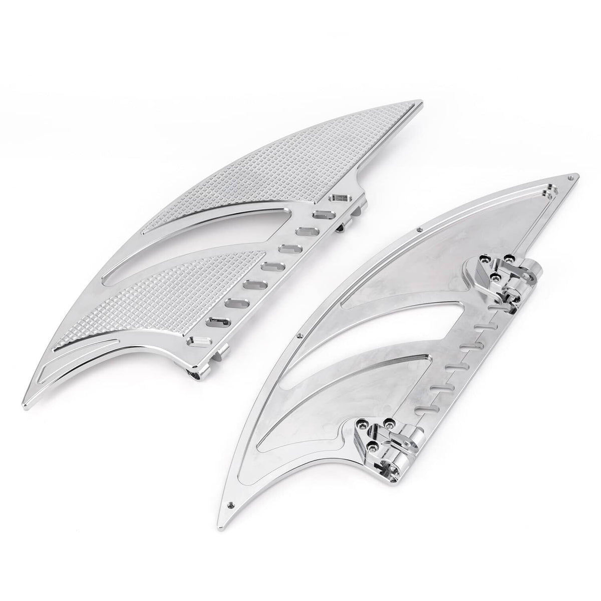 Solidspare FRONT + REAR FOOTPEG FLOORBOARD FOOTBOARDS BOARD CNC FOR HARLEY DYNA FLD SOFTAIL