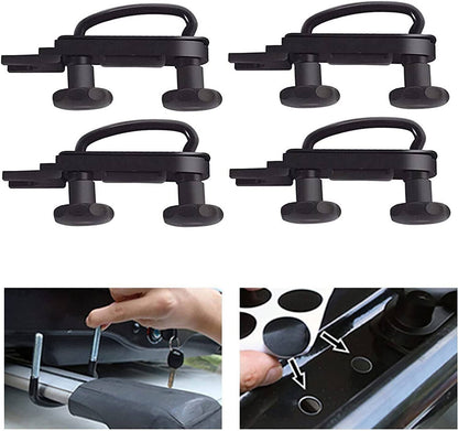 Solidspare 4Pcs Roof Box U-Bolt Clamps Cargo Carrier Roof Rack Bracket Van Mounting Black