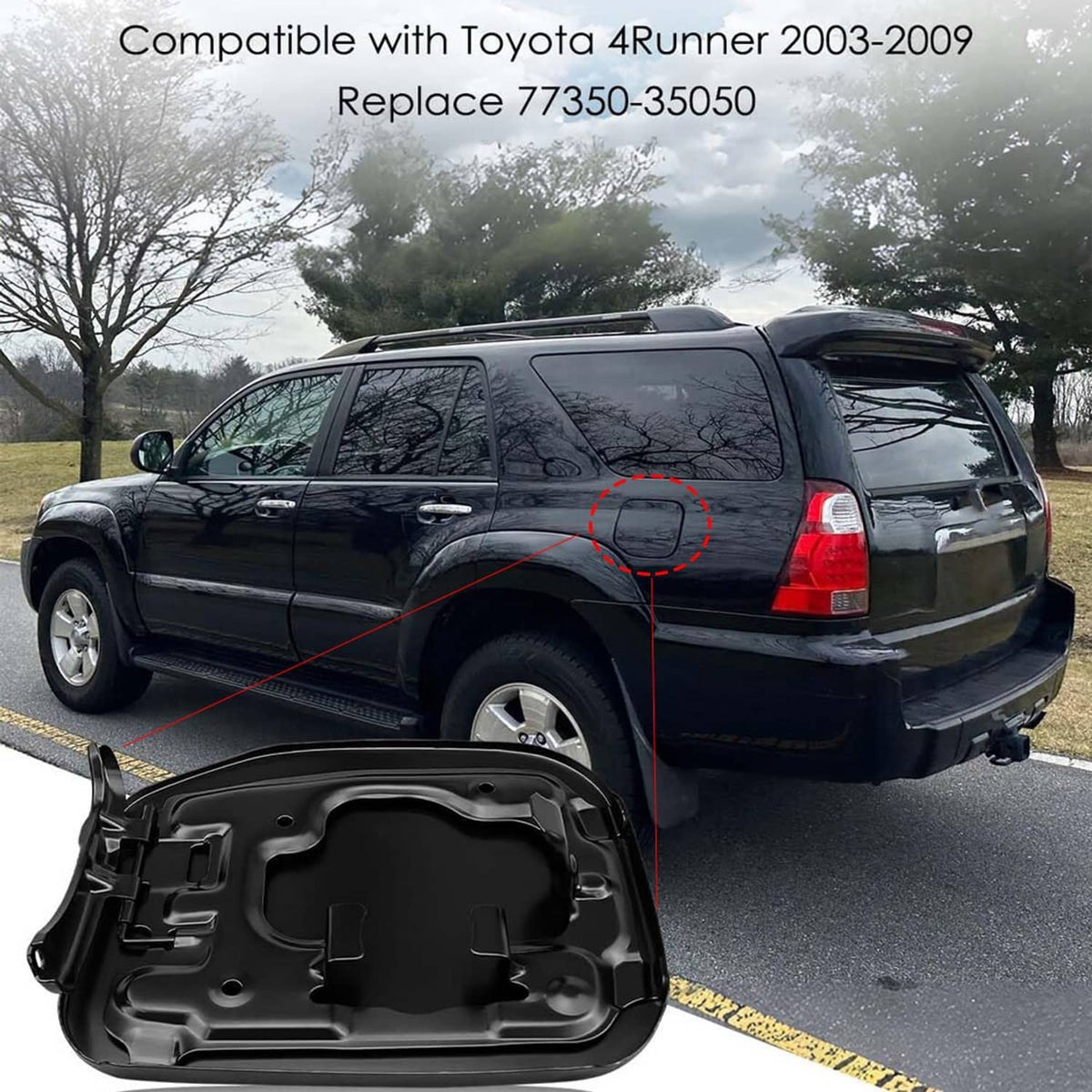 Solidspare Fuel Filler Tank Cover Door Lid Gas Cap For 2003-2009 Toyota 4Runner 77350-35050