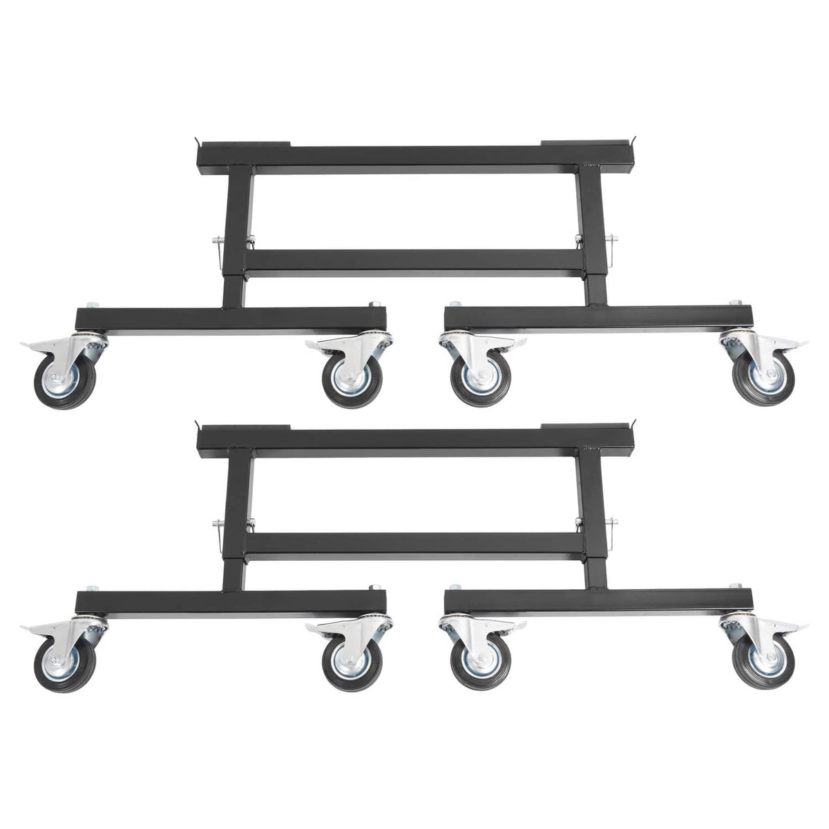 Solid Spare 2PCS 16-20in Adjustable Chassis Stand Sprint Midget Car Locking Casters Black